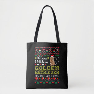 Natürlich spreche ich mit Golden Retriever Weihnac Tasche