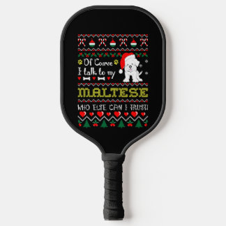 Natürlich spreche ich mit maltesischen Weihnachtsk Pickleball Schläger