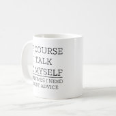 Natürlich spreche ich mit meinen Lustigen Sprüchen Kaffeetasse (Vorderseite Links)