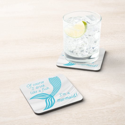 Natürlich trinke ich wie ein Fisch, ich bin eine M Getränkeuntersetzer (Rechte Seite)