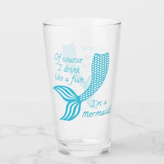 Natürlich trinke ich wie ein Fisch, ich bin eine M Glas (Rückseite)