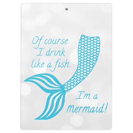 Natürlich trinke ich wie ein Fisch, ich bin eine M Klemmbrett (Rückseite)