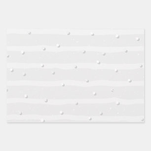 Natürlich von Weiß Gemustert Geschenkpapier Set