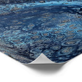 Natürliche Attraktion 1 Blauer Abstrakter Kunstdru Poster (Ecke)