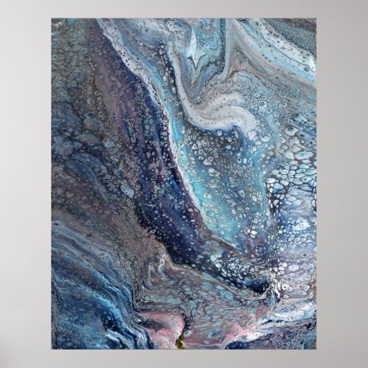 Natürliche Attraktion 1 Blauer Abstrakter Kunstdru Poster (Vorne)