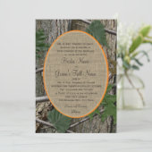 Natürliche Bäume und Blätter Hochzeiten Einladung (Stehend Vorderseite)