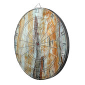 Natürliche Baumrinde bunt orange und grau Bild Dartscheibe (Vorderseite rechts)