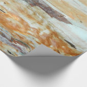 Natürliche Baumrinde bunt orange und grau Bild Geschenkpapier (Ecke)