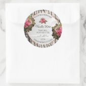 Natürliche Baumrinde-Etiketten Weißholzkörner Runder Aufkleber (Tasche)