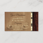 Natürliche Baumrinde Grain Oval Gold Border Monogr Visitenkarte (Rückseite)