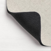 Natürliche Beige Leinen Textur mit grauer Typograf Mousepad (Ecke)