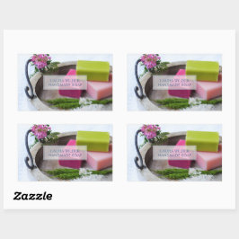 Natürliche Bio, handgefertigte Seifenhersteller-Pr Rechteckiger Aufkleber