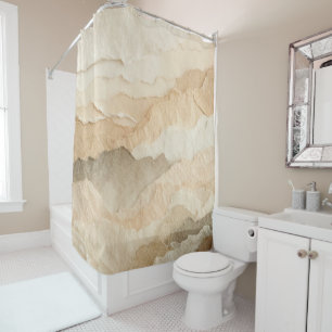 Natürliche Bio, texturierte Rippschichten Duschvorhang