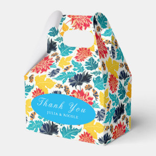 Natürliche Blaue Gelbe Aquarell-Sonnenblumen-Hochz Geschenkschachtel