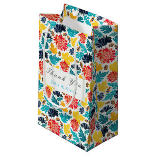 Natürliche Blaue Gelbe Aquarell-Sonnenblumen-Hochz Kleine Geschenktüte