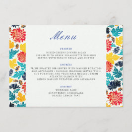 Natürliche Blaue Gelbe Wasserfarbe Sonnenblumen Ho Menükarte