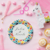 Natürliche Blaue Gelbe Wasserfarbe Sonnenblumen Ho Pappteller (Party)