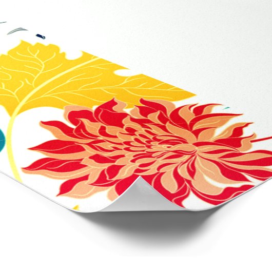 Natürliche Blaue Gelbe Wasserfarbe Sonnenblumen Ho Poster (Ecke)