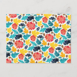 Natürliche Blaue Gelbe Wasserfarbe Sonnenblumen Ho Postkarte