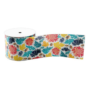 Natürliche Blaue Gelbe Wasserfarbe Sonnenblumen Ho Ripsband