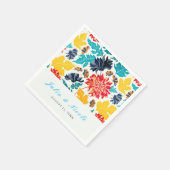 Natürliche Blaue Gelbe Wasserfarbe Sonnenblumen Ho Serviette (Ecke)