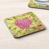 Natürliche Blume Herz - durchbohrt von Pfeil. Getränkeuntersetzer (Linke Seite)