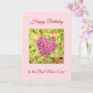 Natürliche Blume Herz - Gerne Geburtstag Mama pink Karte