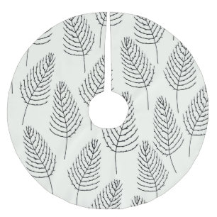 Natürliche Blüte: Abstrakt weiß Vintag Polyester Weihnachtsbaumdecke