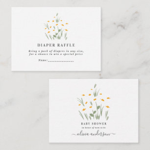 natürliche Blütendusche-Windelpreisverlosung Mitteilungskarte