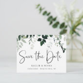 Natürliche Botanik Save the Date Ankündigungspostkarte (Stehend Vorderseite)