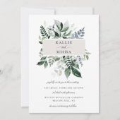 Natürliche botanische Foliage Einladung (Vorderseite)