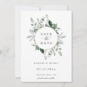 Natürliche botanische Foliage Save the Date Ankündigung (Vorderseite)