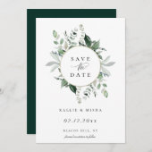 Natürliche botanische Foliage Save the Date Ankündigung (Vorne/Hinten)