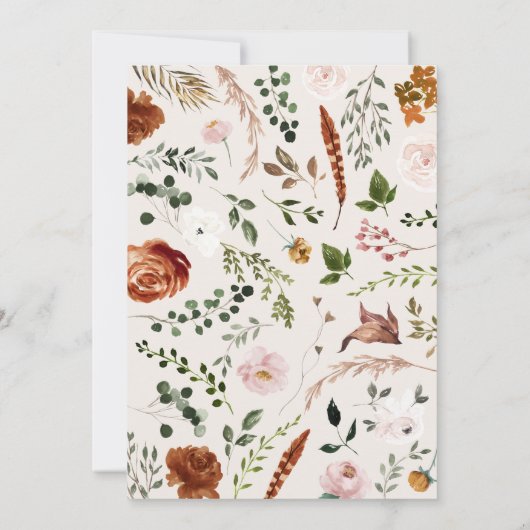 natürliche botanische rustikale, elegante moderne save the date (Rückseite)