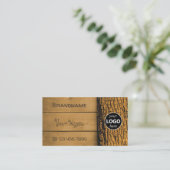 Natürliche braune, rustikale Holzkarten Baumrinde- Visitenkarte (Stehend Vorderseite)