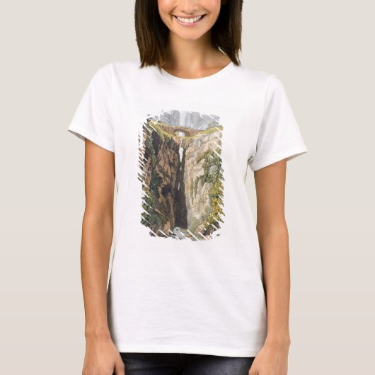 Natürliche Brücke, Valle d'Icononzo (farbige Litho T-Shirt (Vorderseite)