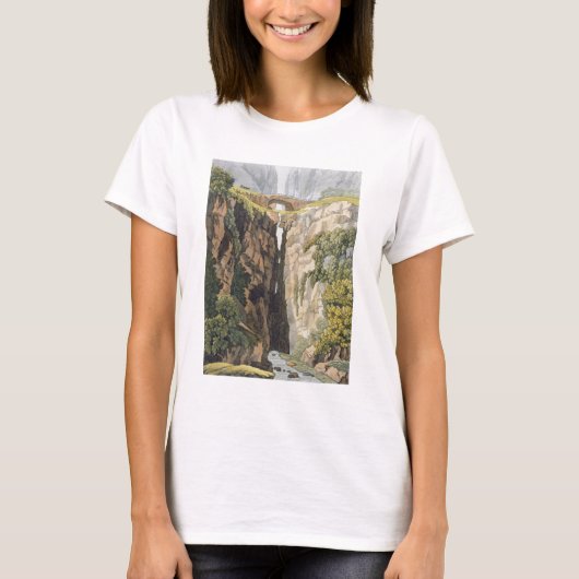 Natürliche Brücke, Valle d'Icononzo (farbige Litho T-Shirt (Vorderseite)