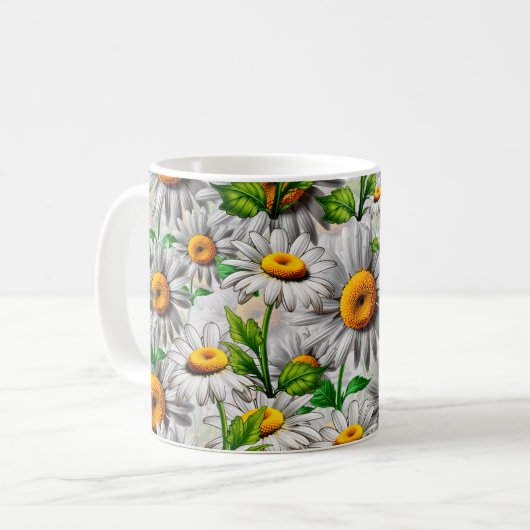 Natürliche Daisy-Blume Kaffeetasse (Vorderseite Links)