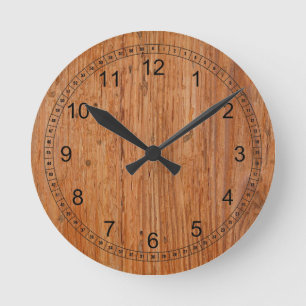 Natürliche Eichen-Holz-runde mittlere Uhr