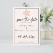 Natürliche Elegante Beach Seas Flat Save the Date (Stehend Vorderseite)