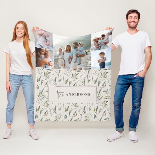 Natürliche, elegante botanische Wohngestaltung mit Fleecedecke (Beispiel)