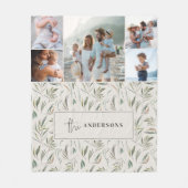 Natürliche, elegante botanische Wohngestaltung mit Fleecedecke (Vorderseite)