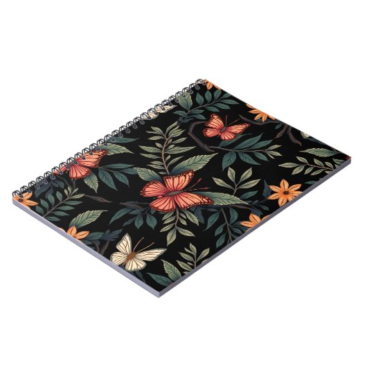 Natürliche elegante Butterfly-Muster Spiralheften Notizblock (Linke Seite)