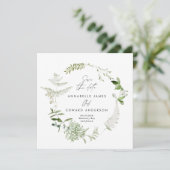 Natürliche elegante Hochzeit mit botanischen Schri Save The Date (Stehend Vorderseite)