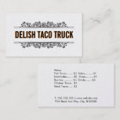 Natürliche Elemente | Lebensmittelfahrzeug (Menüop Visitenkarte (Vorne/Hinten)