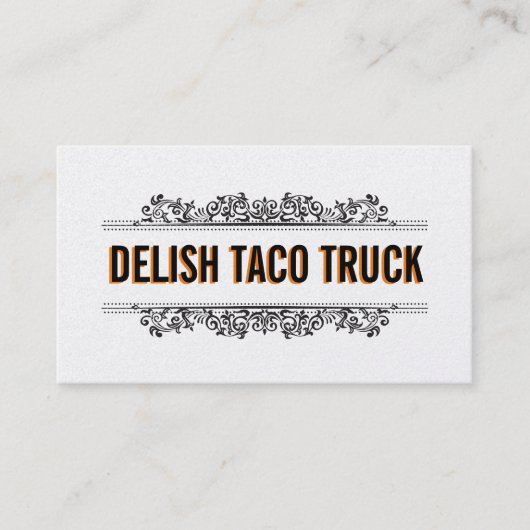 Natürliche Elemente | Lebensmittelfahrzeug (Menüop Visitenkarte (Vorderseite)