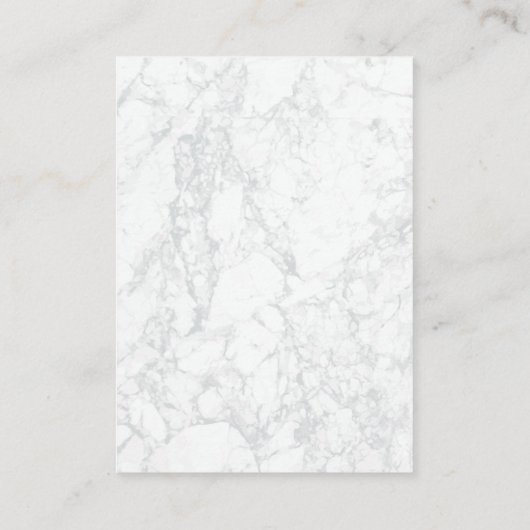 Natürliche Elemente | Weißer Marmor Visitenkarte (Rückseite)