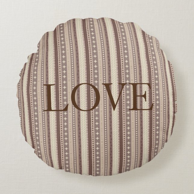 Natürliche Erdtöne Rundes Kissen (Vorderseite)