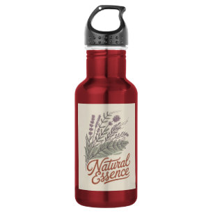 Natürliche Essenz Vintage Botanische Wildblume  Edelstahlflasche