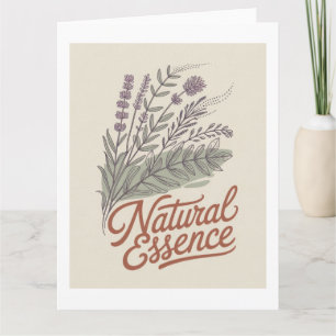Natürliche Essenz Vintage Botanische Wildblume Karte